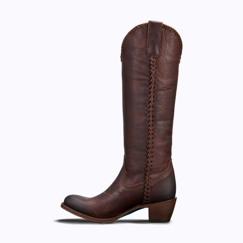 Lane Women's Plain Jane Western Boots Round Toe Brown - Picture 5 of 11